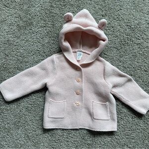 light pink Baby Gap critter sweater, 12-18 months